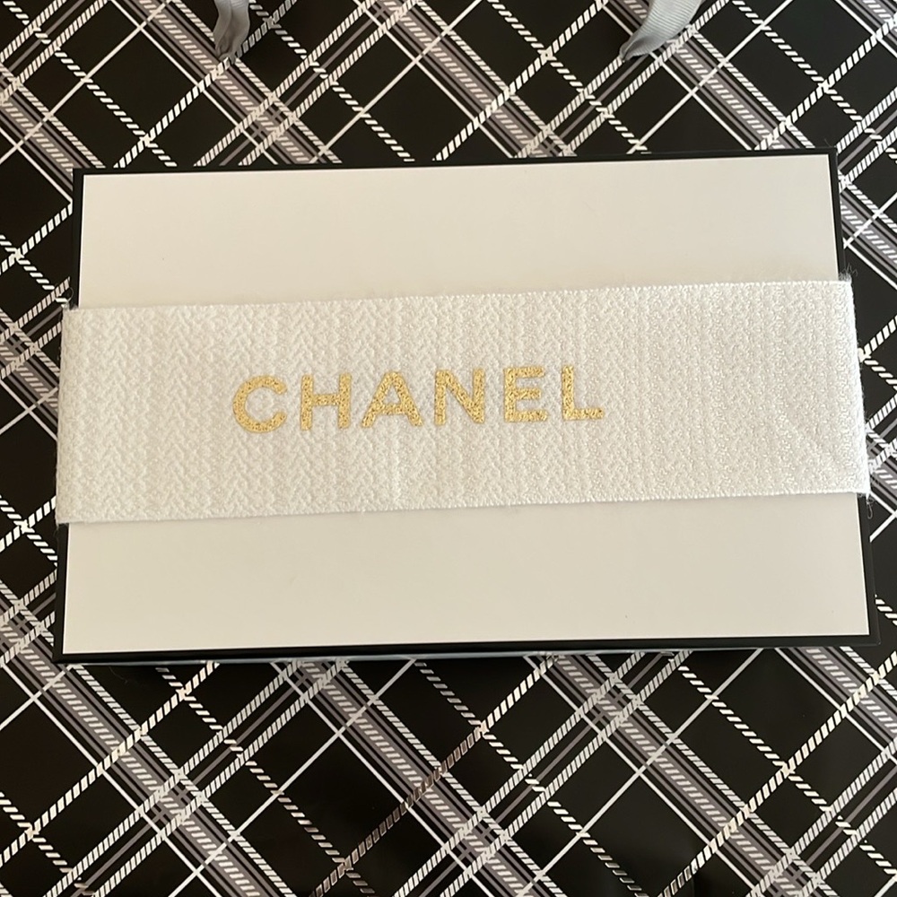 CHANEL White Box with Gold Logo